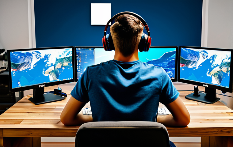 Roblox Game Developer at Work**

"A young adult, fully clothed in a comfortable t-shirt and jeans, sitting at a desk with multiple monitors, developing a Roblox game. The desk is cluttered with figurines and a gaming headset.  The background shows a stylized, colorful game environment.  Perfect anatomy, correct proportions, well-formed hands, proper finger count, natural pose. Safe for work, appropriate content, fully clothed, professional, family-friendly, high quality, detailed, realistic lighting."

**
