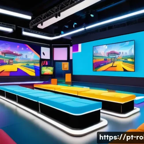 로블록스 e스포츠 가능성 - A vibrant virtual gaming arena inside Roblox, filled with diverse avatars competing in imaginative o...